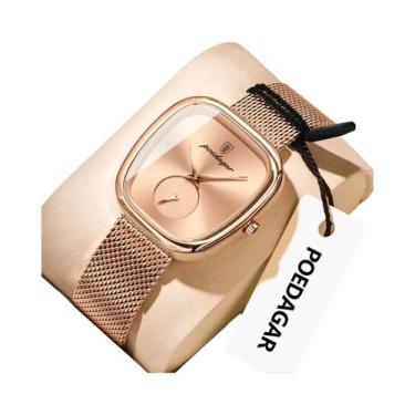 Imagem de Relógio De Pulso Feminino À Prova d'Água Em Aço Inoxidável Com Malha D