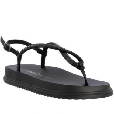 Imagem de Sandália Papete Dakota Flatform Tiras Cruzadas Pedraria Preto - 37-Feminino