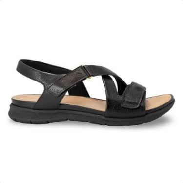 Imagem de Sandália Usaflex Feminina Plataforma Couro Fecho-Flex Casual AA30018-Feminino