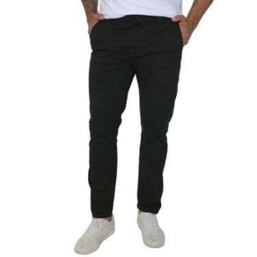 Imagem de Calça Masculina Sarja Bolso Embutido Lycra Esporte Fino-Masculino