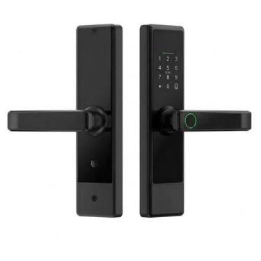 Imagem de Fechadura Digital Biométrica Senha Cartão Chave Eletrônica Inteligente