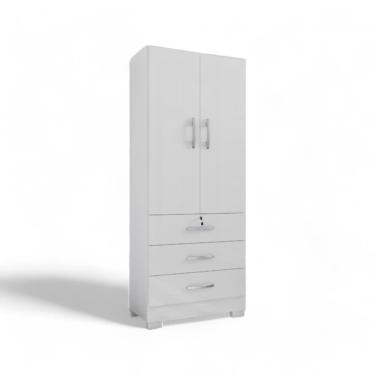 Imagem de Guarda Roupa Roupeiro Paris 2 Portas 2 Gavetas Branco Framar