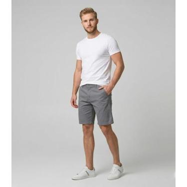 Imagem de Bermuda Masculina Em Sarja Com Bolsos Sea Surf Cinza, 42, Cinza