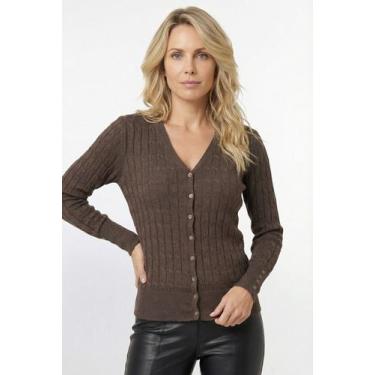 Imagem de Casaco cardigan com botões 70870 - - Fluffy, Marrom, M