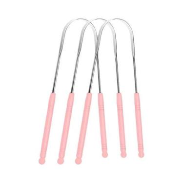 Imagem de Raspador De Língua Em Aço Inoxidável Em Formato De U Para Remoção De P