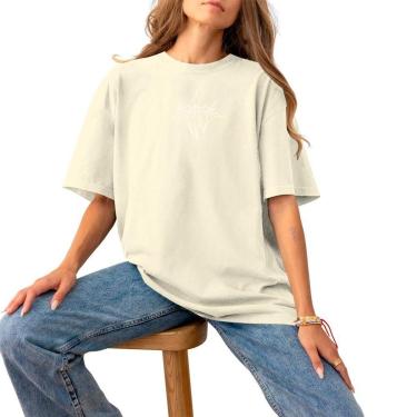 Imagem de Blusa Feminina Plus Size Algodão Casual Estampada Logo Pequena Confortável Estilosa Cruzes White-Feminino