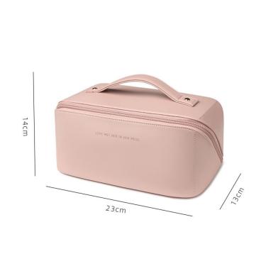 Imagem de Bolsa Necessaire Super Espaçosa para Maquiagem com Grande Capacidade Impermeável Rosa OEM