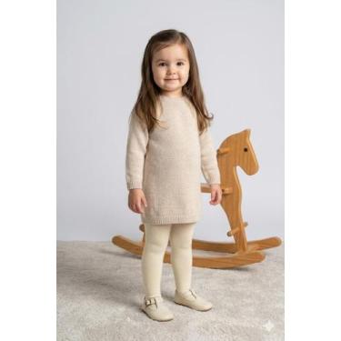 Imagem de Meia Calça Infantil Fio 80 Algodão Papilloo, Palha, P