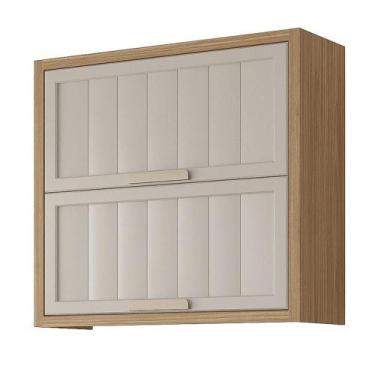 Imagem de Armario Aereo Estela 80 cm com 2 Portas - MGM Móveis, Freijo/Off White