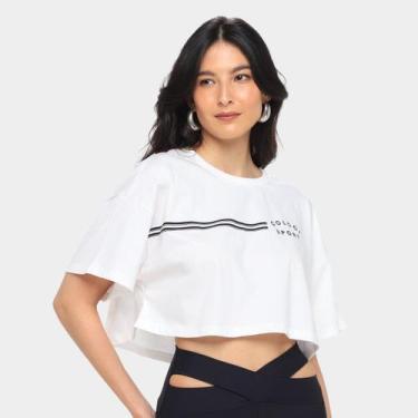 Imagem de Camiseta Colcci Sport Cropped Feminina, Off white, G