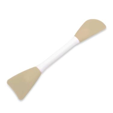 Imagem de Espátulas Duplas de Silicone para Skincare e Maquiagem Aplicação de Máscara Facial e Argila Bege OEM