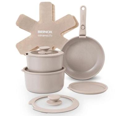 Imagem de Conjunto de Panela Areia com 3 Peças com Cabo Removível - BRINOX