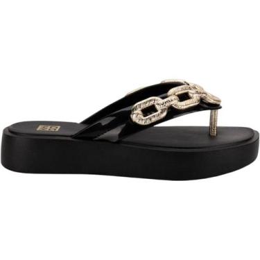 Imagem de Tamanco Zaxy Platform Chain Dedo Feminino, Preto or ligth, 35