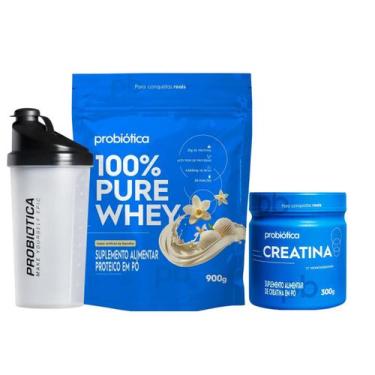 Imagem de Mix Whey Concentrado Baunilha 24g de Proteína Creatina e Coqueteleira 