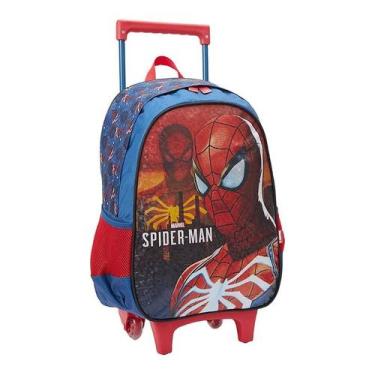 Imagem de Mochila Escolar Infantil com Rodinhas Spider Man 13350 Azul - Xeryus -