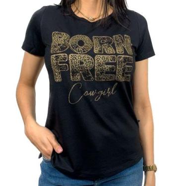 Imagem de Camiseta Feminina Country Com Brilho Zoe Western, Preto, GG