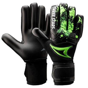 Imagem de Luva Goleiro Futebol Campo Three Stars Kick - Palma Preta