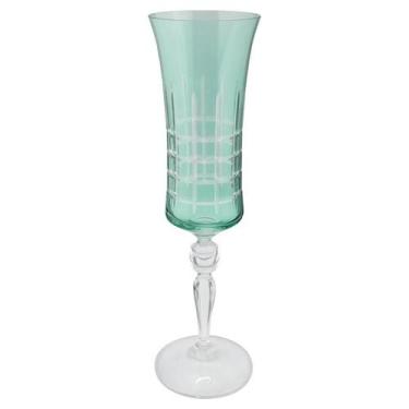 Imagem de Taça P/Champanhe Bohemia Grace Lap. Cristal 190ml Verde Gris