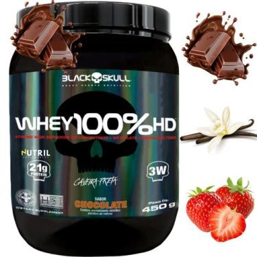 Imagem de Whey Protein 100 HD Pure 450g Pote BLACK SKULL Isolado Hidrolisado Con