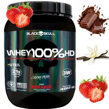 Imagem de Whey Protein 100 HD Pure 450g Pote BLACK SKULL Isolado Hidrolisado Con