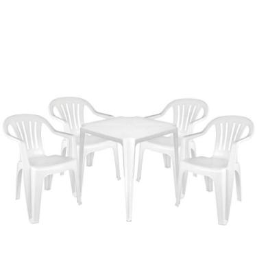 Imagem de Conjunto Mesa com 4 Cadeiras Mor Bela Vista, Branco