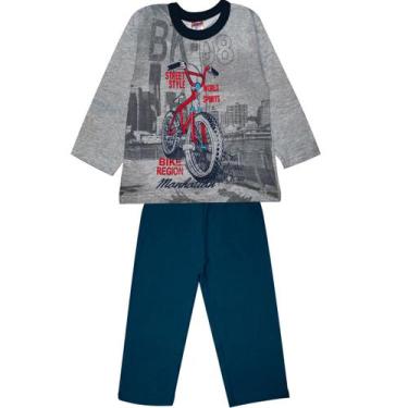 Imagem de Conjunto De Camiseta Moletom Infantil Menino Forrada Inverno - ANJO DA