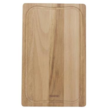 Imagem de Tábua para Cortar e Servir em Madeira Teca 37x23x1,5cm Acabamento Natural para Cozinha Tramontina