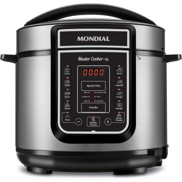 Imagem de Panela de Pressão Elétrica Digital Mondial PE-38 5L 900W com Display Preto Inox 110V