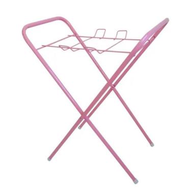 Imagem de Suporte  Banheira Desmontável  Prático Super Compacto Branco - Rosa