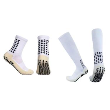 Imagem de Meia Meião Para Futebol Antiderrapante 2 Pares - Meia Antiderrapante, 
