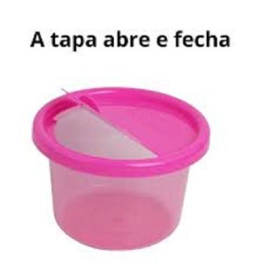 Imagem de POTE PARA LEITE EM PÓ COM TAMPA INFANTIL 300ml cores - LPHOUSE, ROSA R
