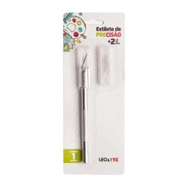 Imagem de Estilete Tipo Bisturi 2 Laminas Extras Blister Leoarte - Leonora, Esti