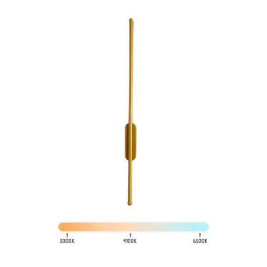 Imagem de Arandela LED 12W Fit 60cm Sabre Parede Slim Dourado Multicor Bivolt - 