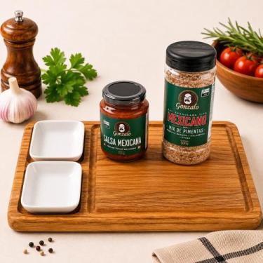 Imagem de Kit para Churrasco Tábua Cortar e Servir - Mod.09 - NetShop