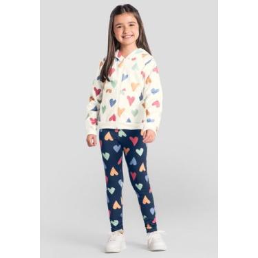 Imagem de Calça legging infantil menina em molecotton Brandili, 2, Azul marinho