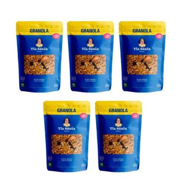 Imagem de Kit 5 Granola Tia Sônia Tradicional 200g Cada