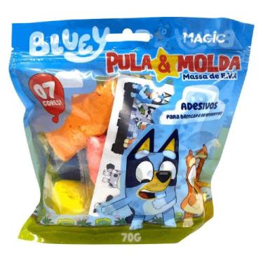 Imagem de Bluey Massa De Modelar Eva Pula E Molda Com Adesivos - Ciranda Cultura