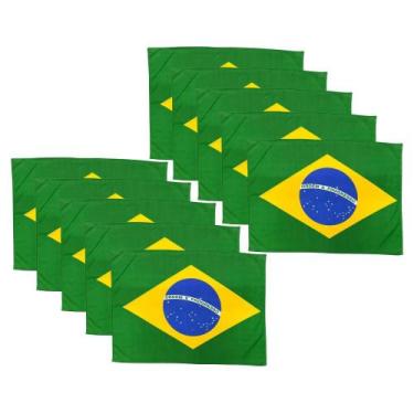 Imagem de Bandeira do Brasil 90x60cm Copa do Mundo Kit:10 - Rocie