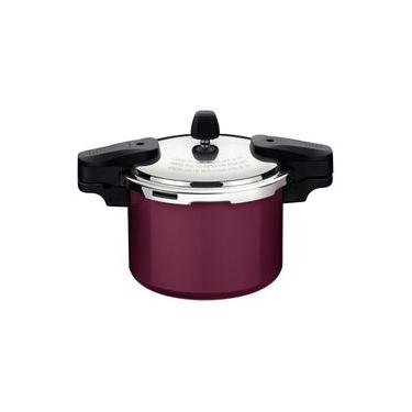 Imagem de Panela de Pressão Tramontina Torino 4,5 Litros 20 cm Vermelho em Alumínio com Revestimento Cerâmico Fundo de Indução
