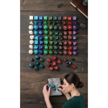 Imagem de 2x Dados RPG Translúcidos 7 Peças C/ Bolsinha Acrílico D&D - Congratul