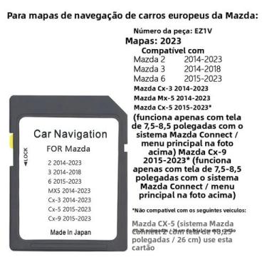 Imagem de Cartão SD GPS Mazda Para Navegação EZ1V 2 3 6 CX3 CX5 MX5 CX9 Atualiza