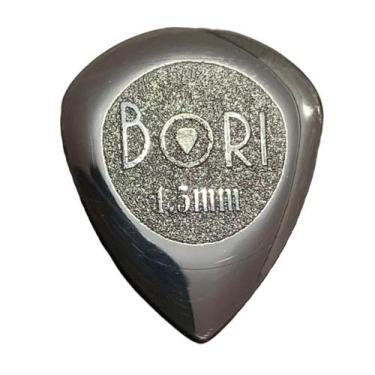 Imagem de Palheta BORI Mini Drip Preta Ponta Fina GRIP para Violão Guitarra e Co