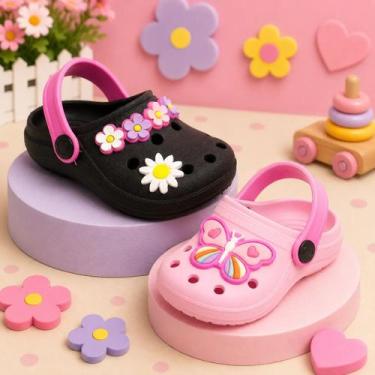 Imagem de Kit 2 Babuche Infantil Menina Papete Escolar Sandália Verão - PIKILIKO