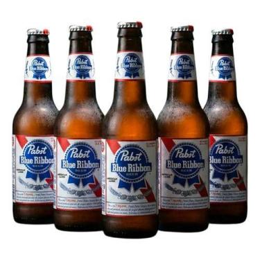 Imagem de Kit 12 Cerveja Long Neck Pabst Blue Ribbon 355ml