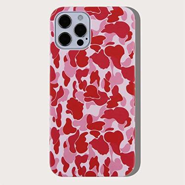 Imagem de Capa de telefone da moda em silicone camuflagem para iPhone 12 Pro Max 7 8 Plus X XS XR 11 SE capa de costas macias, rosa, para iPhone 7Plus