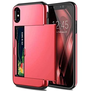 Imagem de Para iphone 13 12 mini 11 pro xs max xr x capa titular do slot para cartão para iphone 8 7 6 s plus se 2 2020 5 5 s caso, vermelho, para iphone 5 5s se