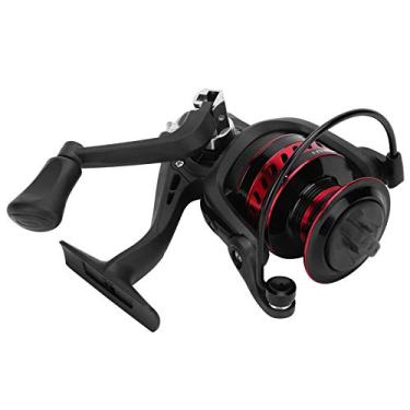 Imagem de Linha de pesca giratória de metal portátil com vara marítima, molinete de balanço acessório de pesca giratório (LS5000 vermelho e preto)