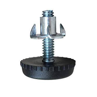 Imagem de Yongle Store Niveladores de muebles, paquete de 4, 1/4"-20 X 1 pulgadas, niveladores con tuerca en T, pata, nivelador, pie de ajuste | Pies de muebles, tamaño en pulgadas, perno de 1/4", negro