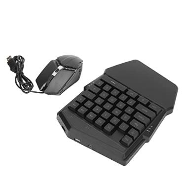 Imagem de Mouse para jogos com meio teclado, mouse de teclado flexível de uma mão de 35 teclas para tablet
