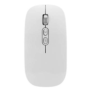 Imagem de Mouse óptico, mouse sem fio Mobile Slim 2.4 Ghz sem som para Office para laptop para PC(Branco)